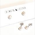 Genuine Pearl Stud Earrings