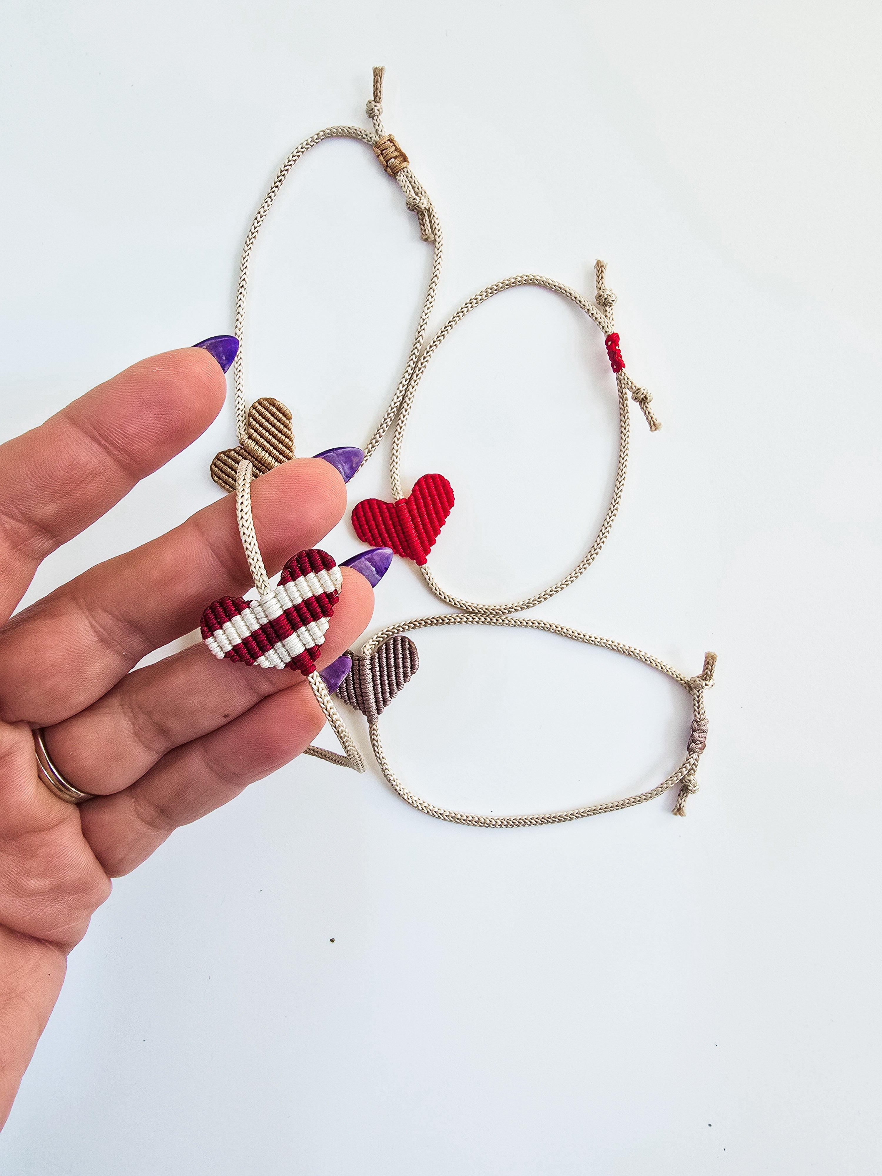Heart Macrame Adjustable Bracelet