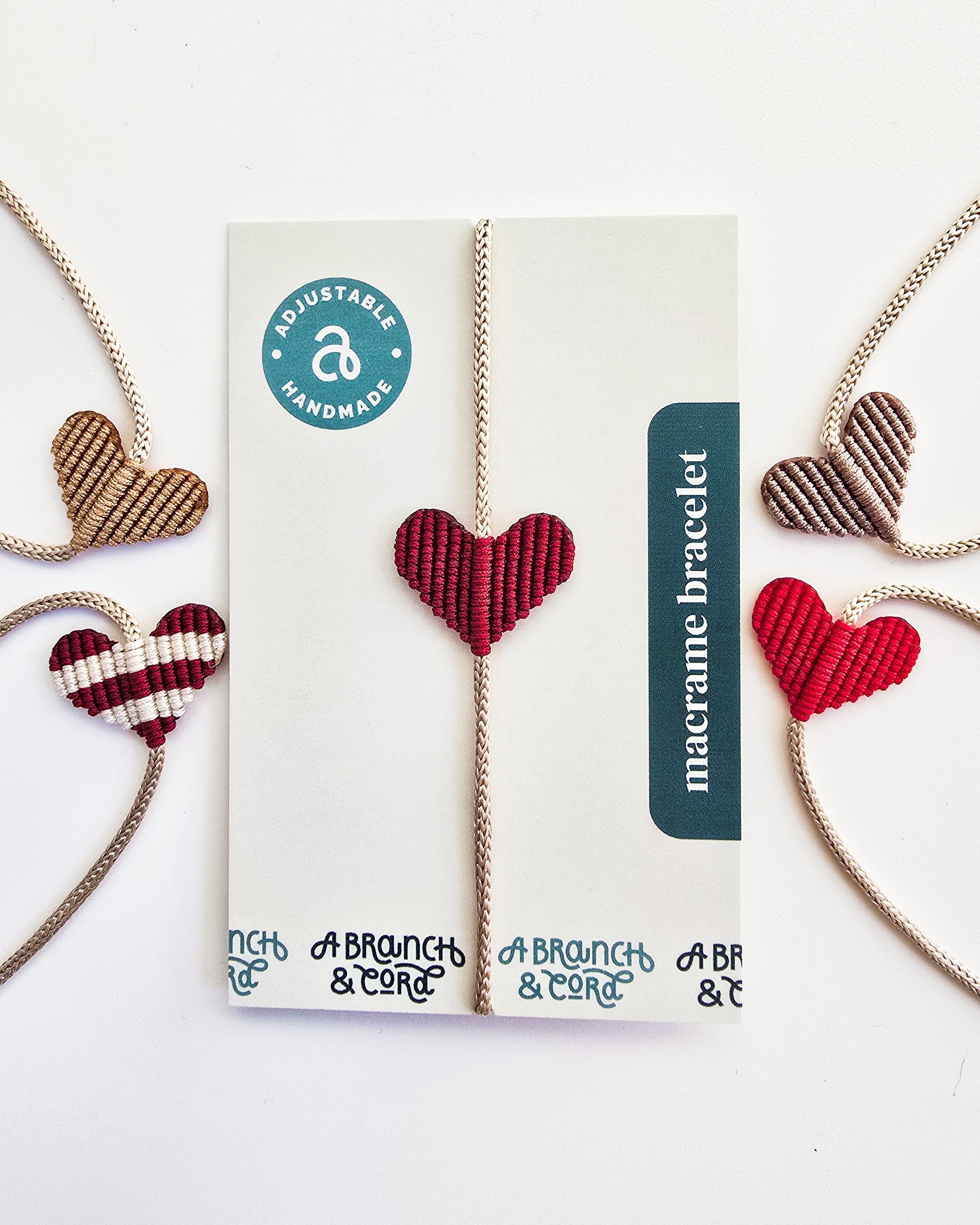 Heart Macrame Adjustable Bracelet